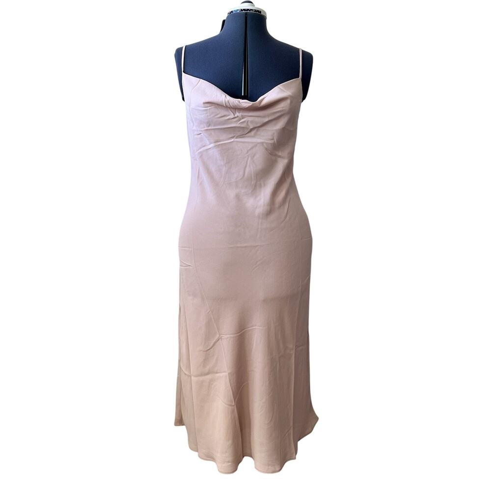 Show Me Your Mumu Verona Cowl Bridesmaid Slip Dress Dusty Blush Crisp, NWT$168 S
